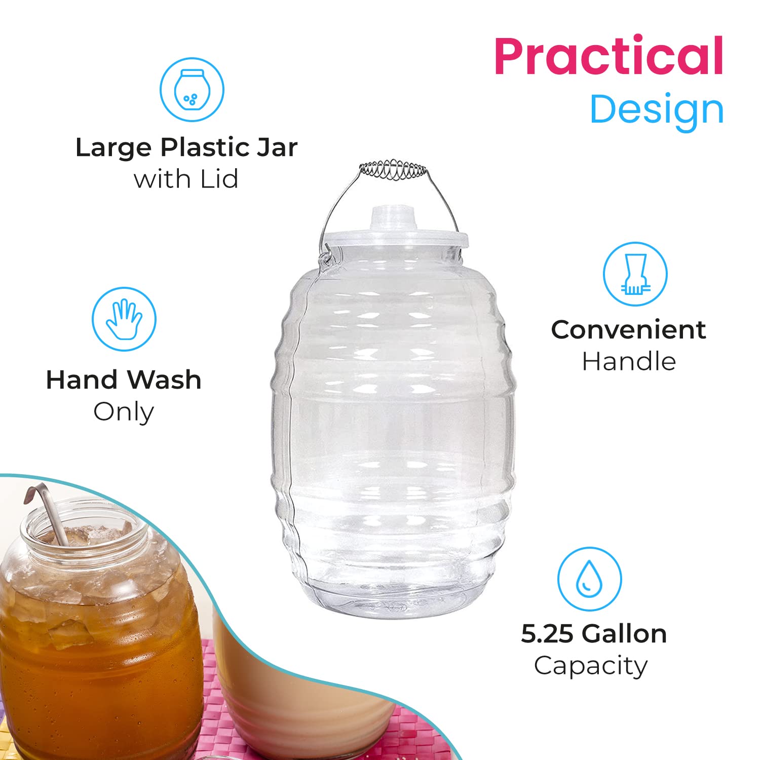 Made In Mexico Vitrolero Tapadera 5 Gallon Aguas Frescas Water