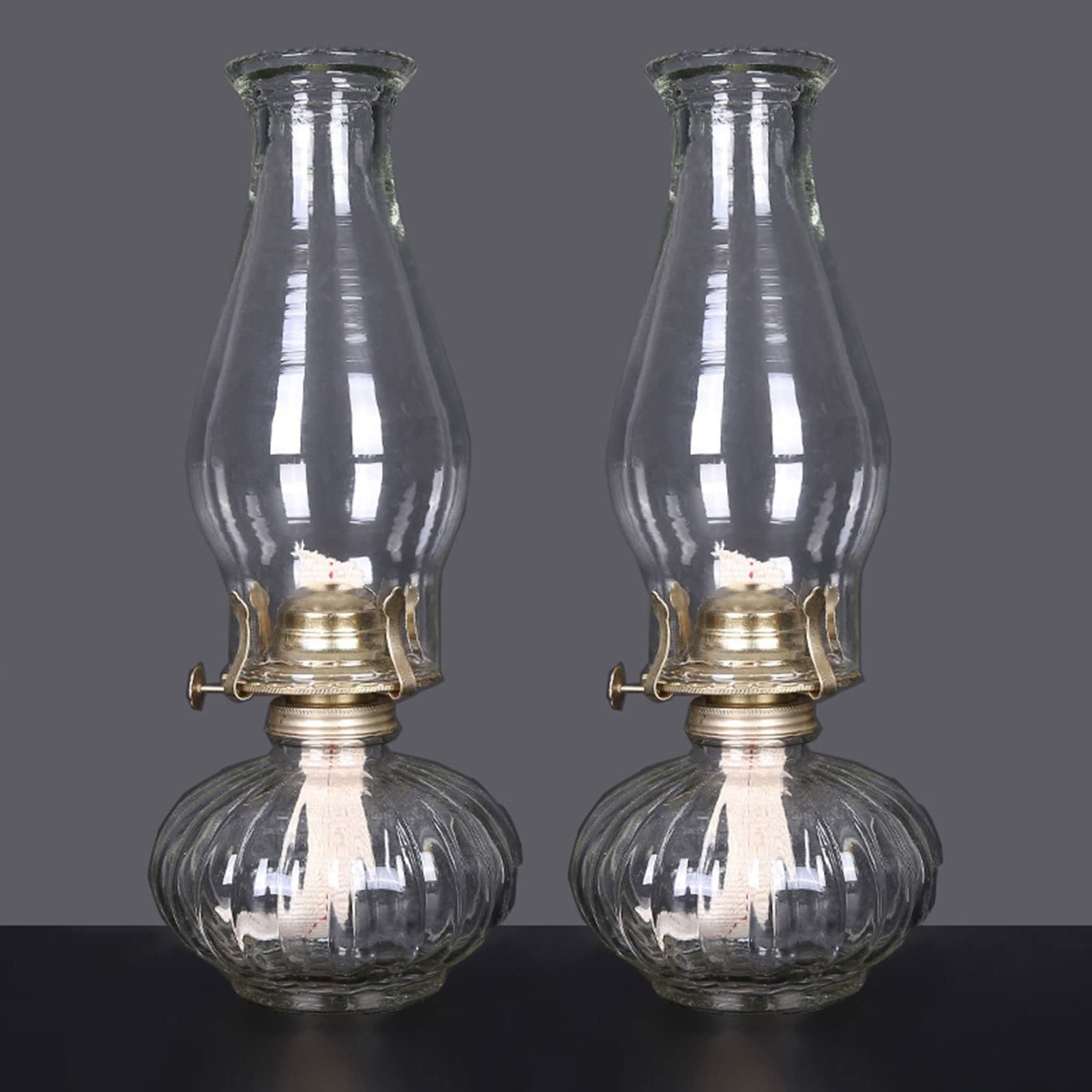 Cheminée En Verre Pour Lampe à Huile - 24.5cm De Hauteur, Base 5cm, Transparent, Vintage
