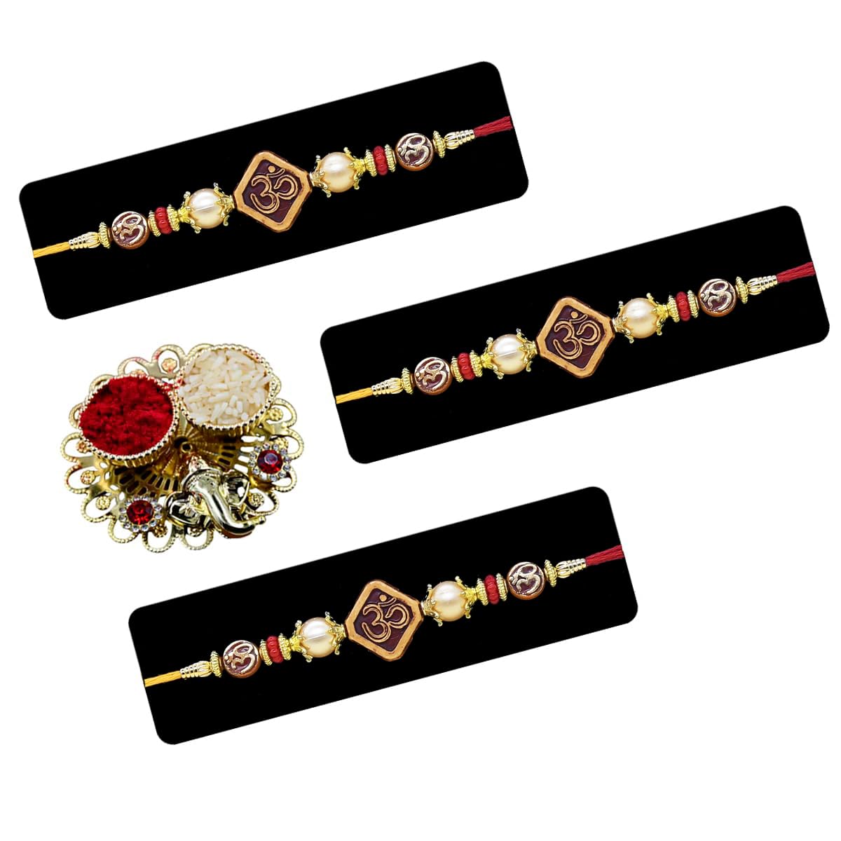 Saugat Traders Traditional Dora Set of 3 For Brother With Roli Chawal and Ganesh Ji Chopra (B08BPFTWDW) Amazon Price History, Amazon Price Tracker