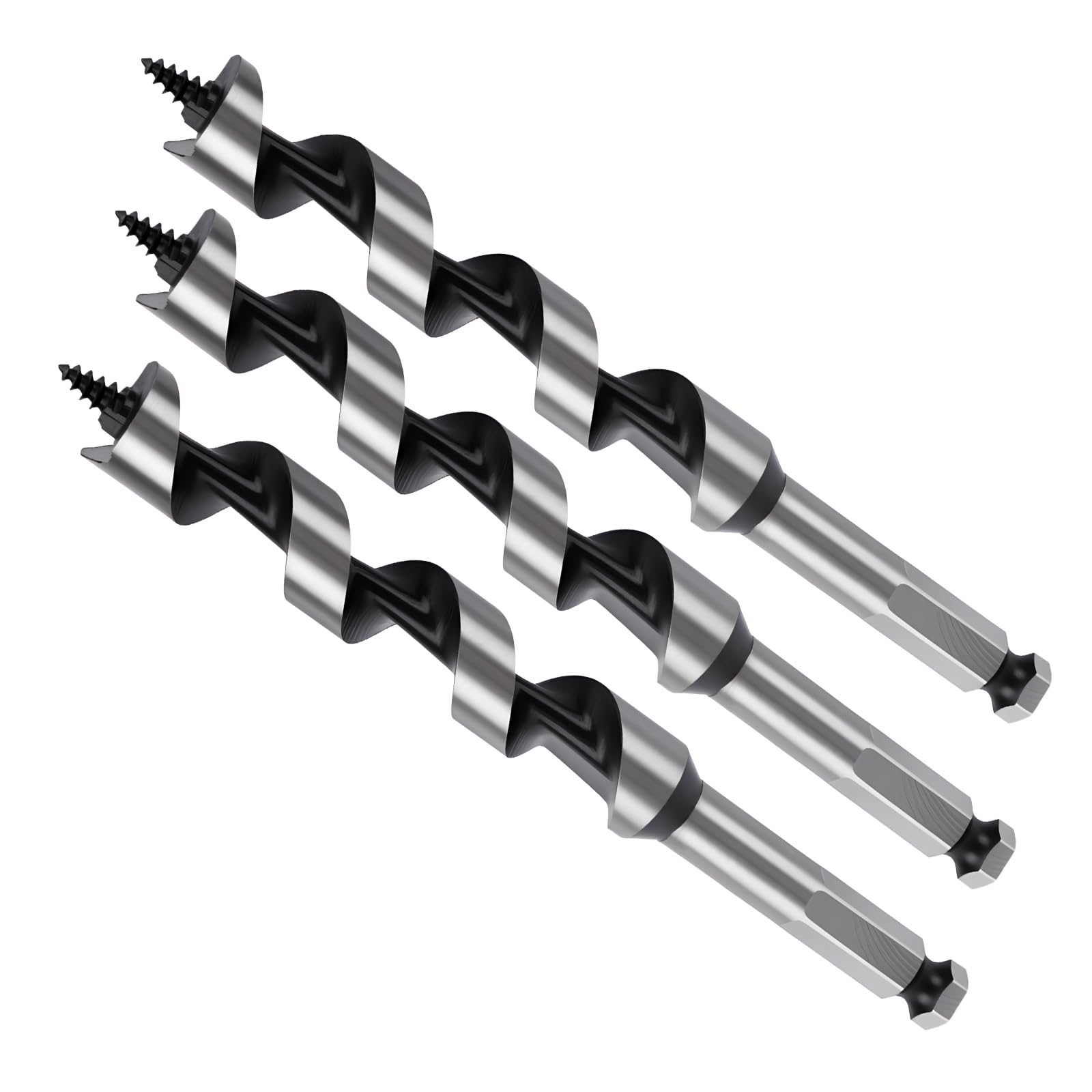 MOXPIFY Wood Auger Drill Bits, 3pcs 16mm Timber Drill Bits 155mm Long Hex Shank, Extra Long Drill Bits Wood For Woodworking (3pcs x 16mm x 155mm) โ image 1