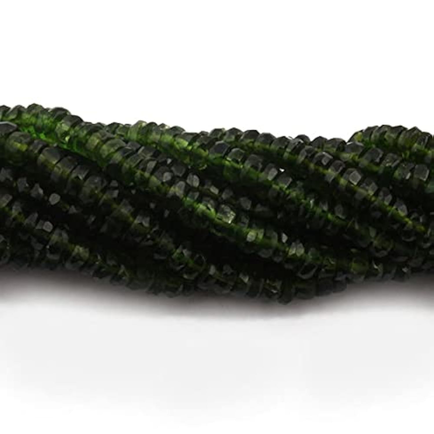 Diopside chromé perle rondeelle facettée 2mm 3mm 4mm 5mm pour création bijoux SB1928