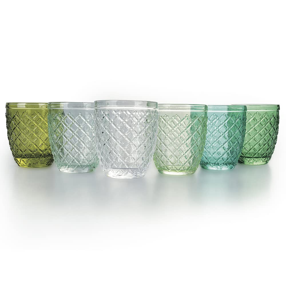 Villa d'Este Home Tivoli Castle - Juego de 6 vasos de agua verde (275 ml)