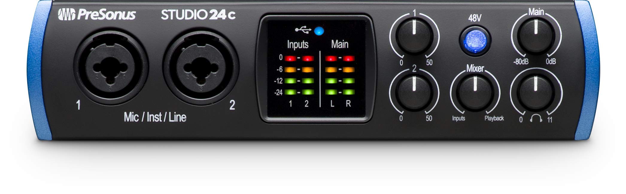 PreSonus Studio 24c, Interfaccia Audio USB-C, Per Registrazione, Diffusione, Podcasting con Bundle di Software incluse Studio One Artist, Ableton Live Lite DAW