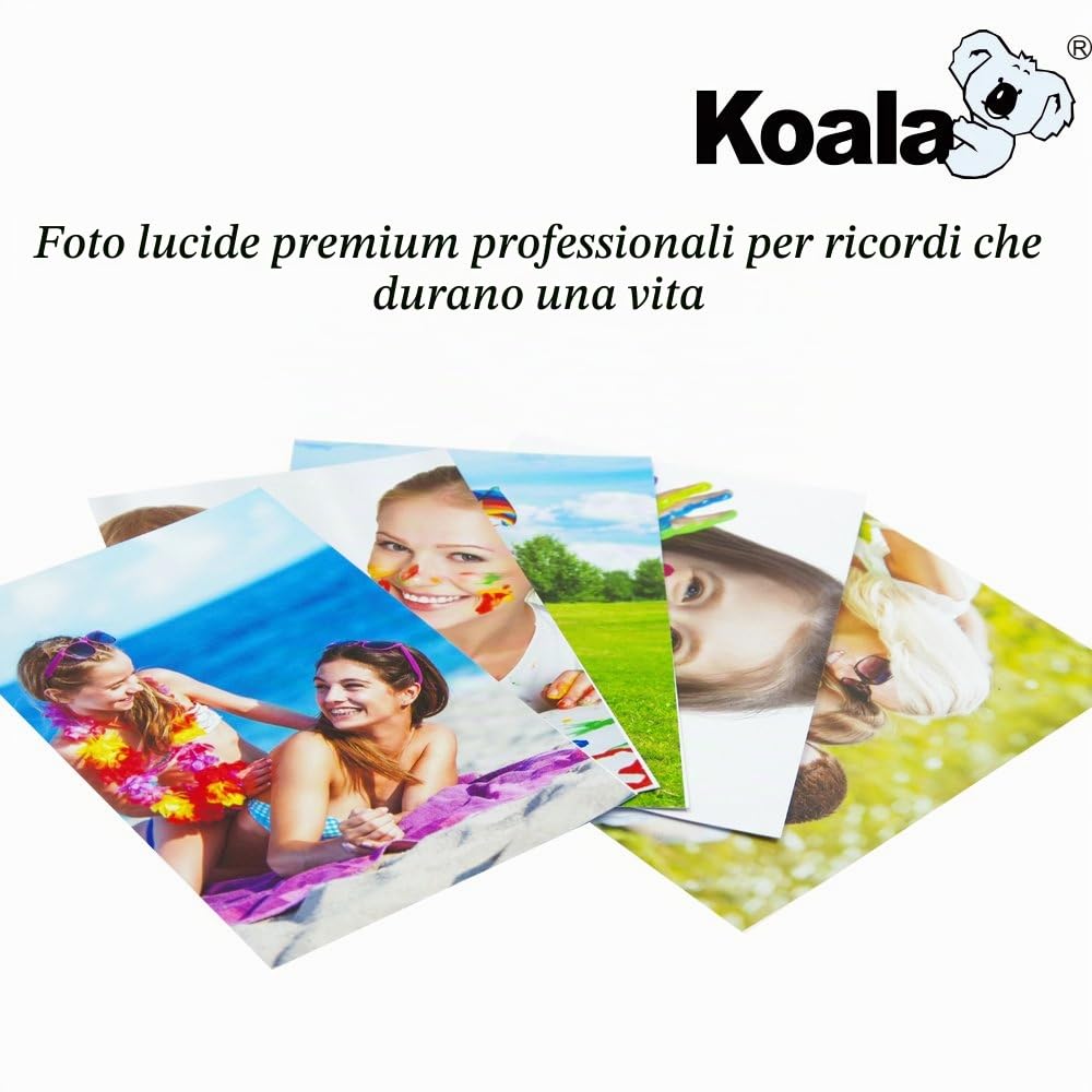 KOALA Carta fotografica lucida A4 250 g/m² 50 fogli per stampante a getto d'inchiostro Canon HP Epson
