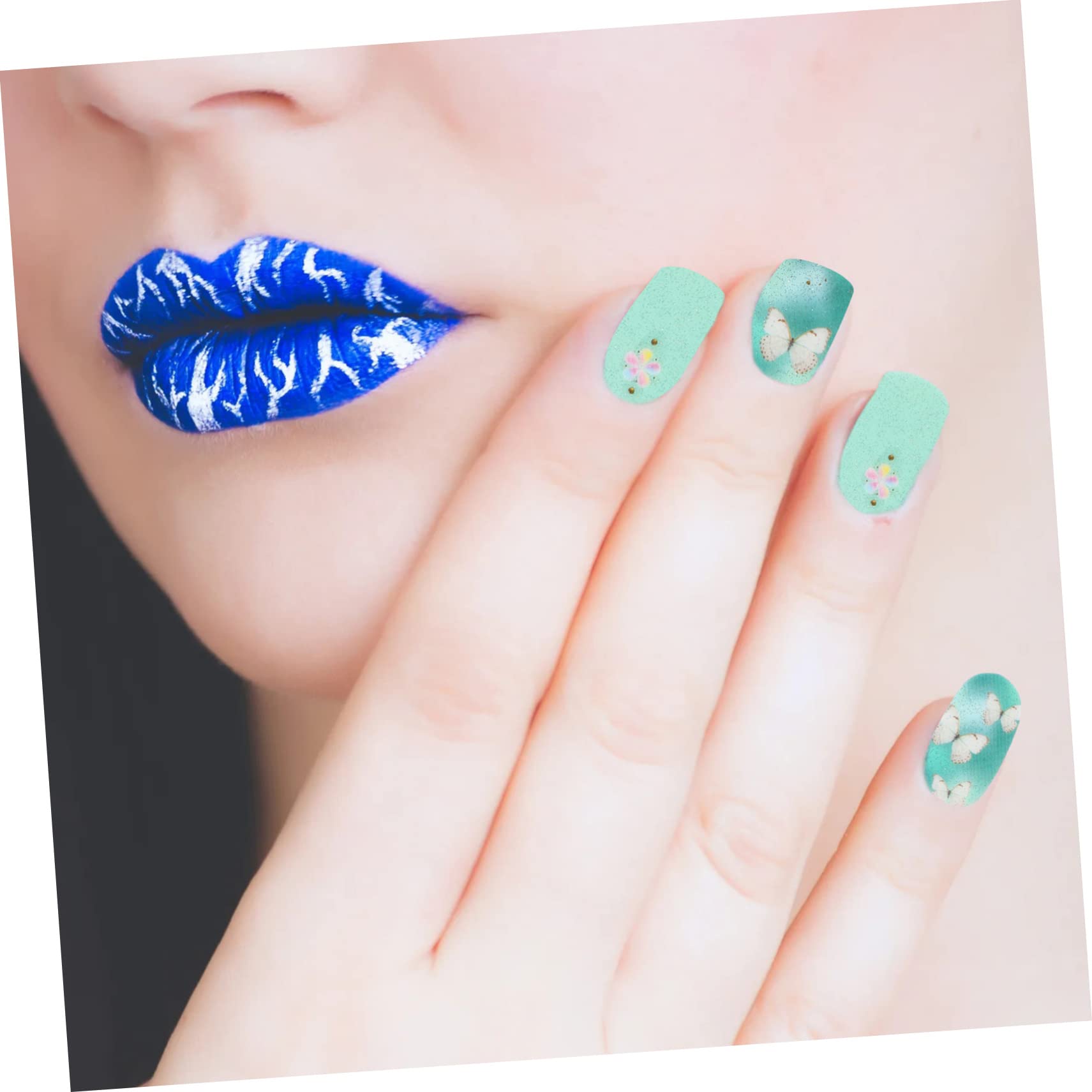 Healeved 5sets Adesivi Per Unghie Design Decorazioni Per Unghie Facili Applicare e Resistenti All Per Manicure Te