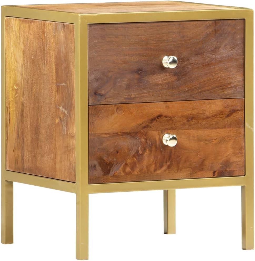 vidaXL Bedside Cabinet Brown Solid Mango Wood Medium Storage