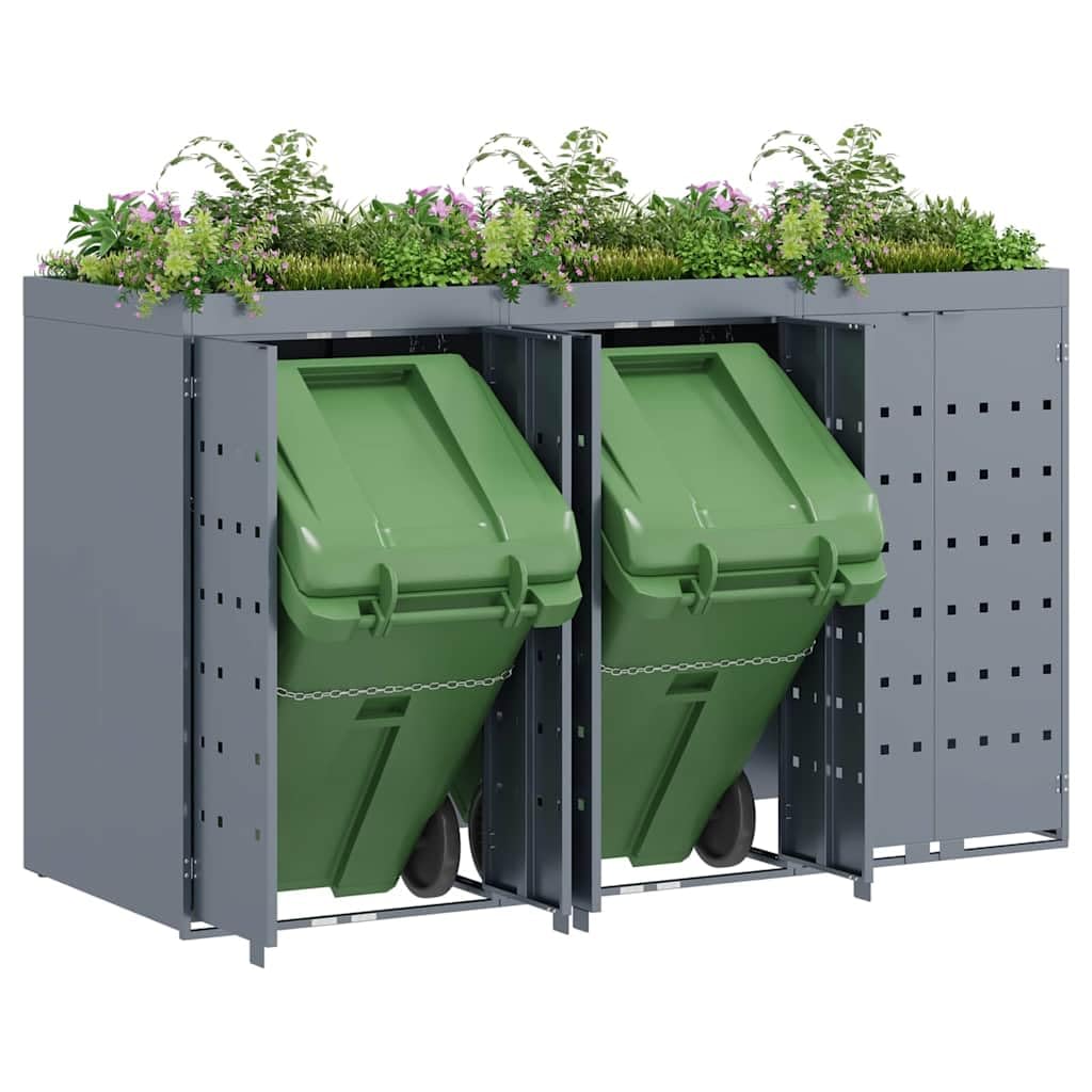 Almacenamiento de Cubos Wheelie para 3 Cubos Gris Claro,Casa y jardín,Productos del hogar,Accesorios para contenedores de residuos,Soportes para contenedores de residuos,72.2kg-3394749