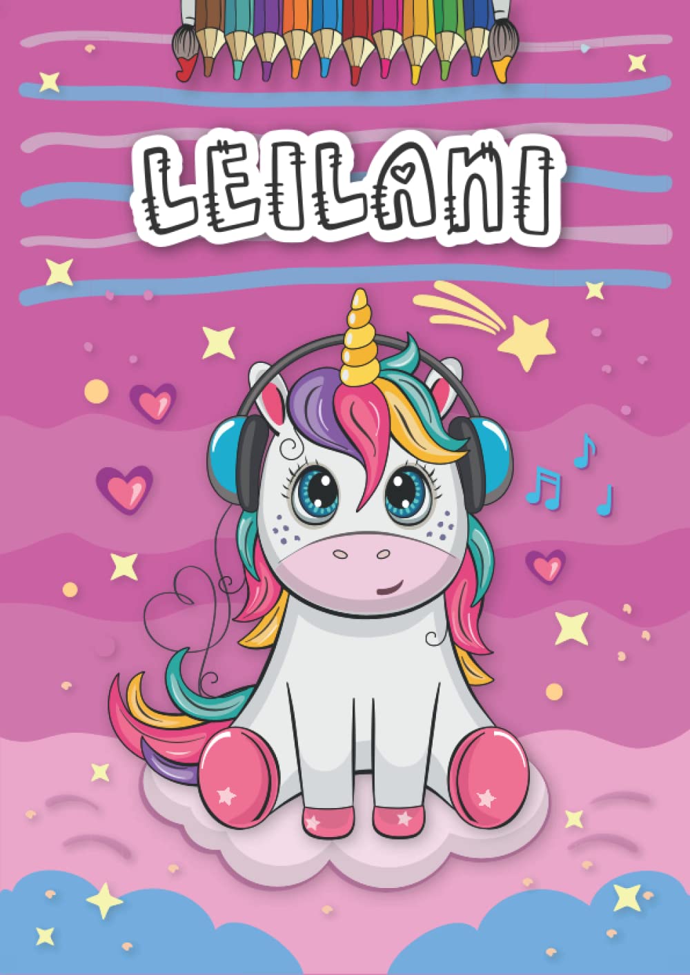 Leilani: Personalized Coloring Book for Leilani | Theme: Unicorn | Birthday gift for girl, daughter ... | Ages: 4-8 | 25 unicorn designs with name Leilani, Large size A4 (ca. 8.5 x 11 inches)