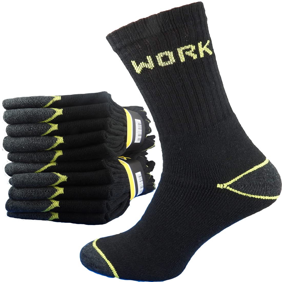 5 | 10 | 20 pares de calcetines de trabajo para hombre 43-46/39-42 de algodón para hombre, calcetines de trabajo, cálidos, estables y resistentes