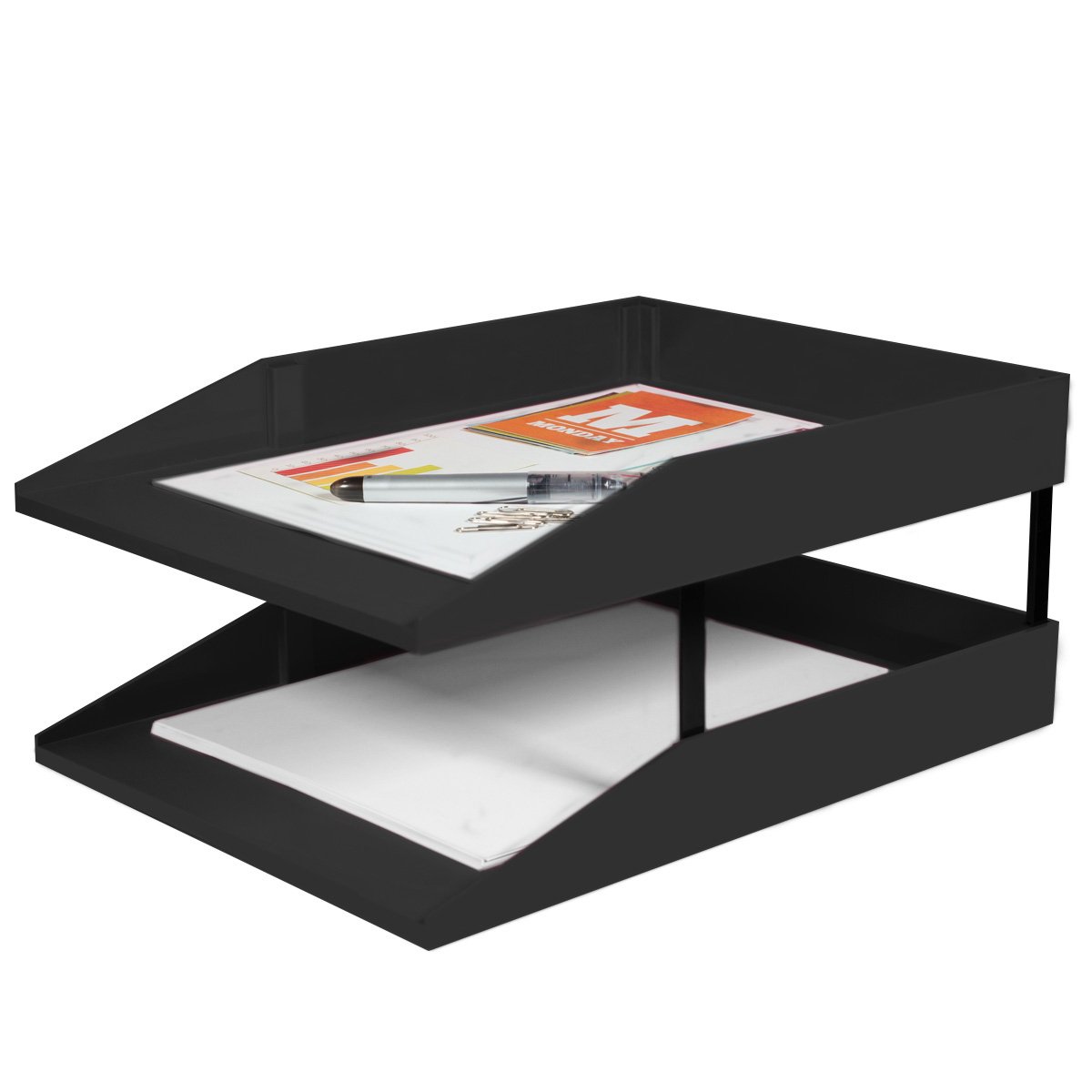Snapklik.com : Planet Friendly Stackable Legal Desk Tray Black Letter ...