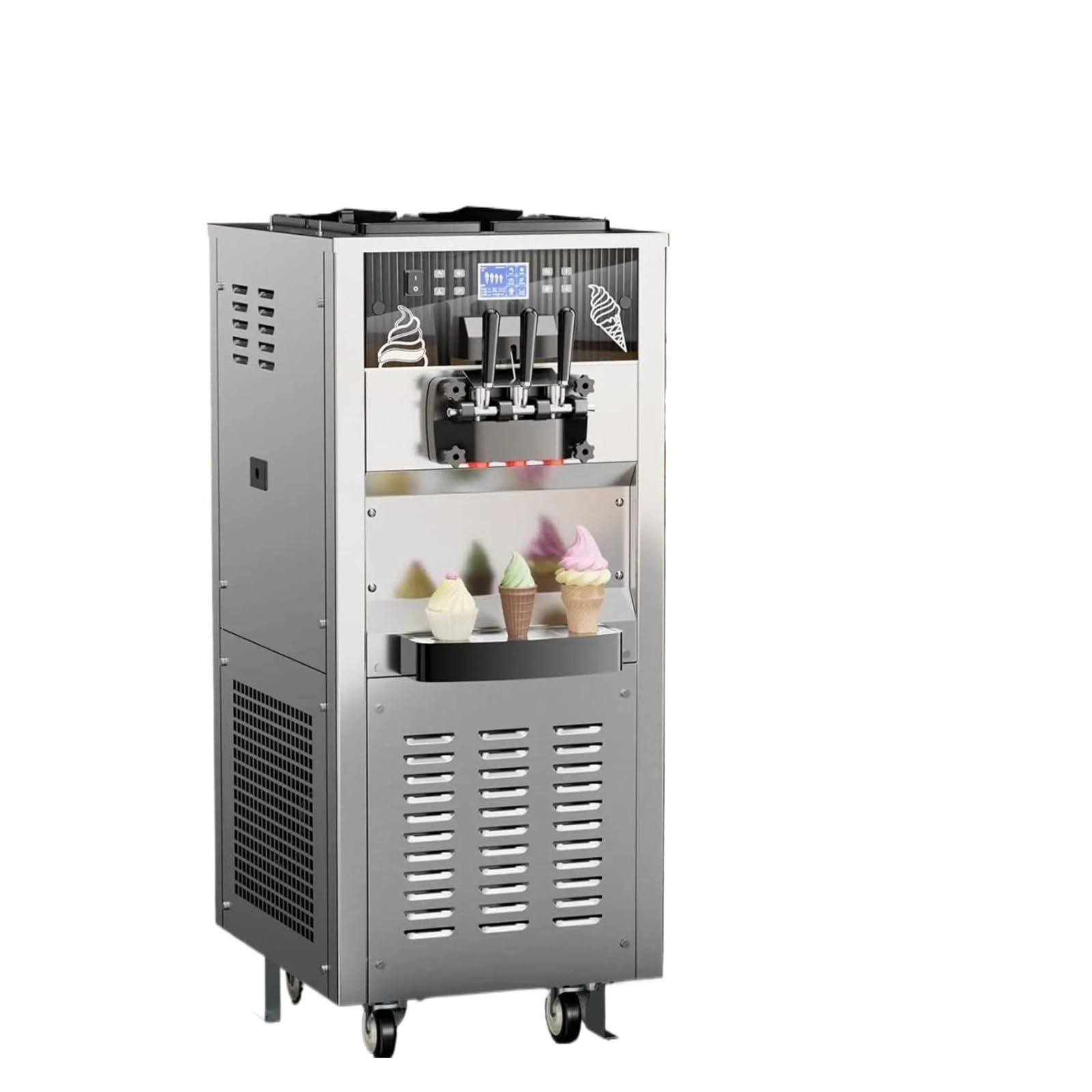 Commercial Ice Cream Maker 30-40L H Soft Serve Machine 1800W-3600W Countertop Frozen Yogurt Maker for Restaurants and Snack