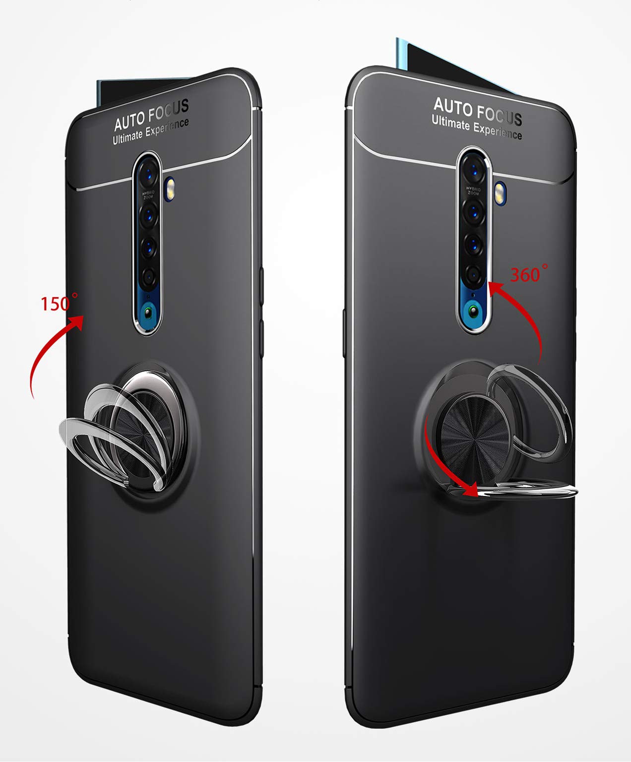 SORAKA Custodia Per OPPO A73 5G Con Anello Metallico 360° E Supporto Magnetico - Silicone Morbido Antiurto, Anti-impronta