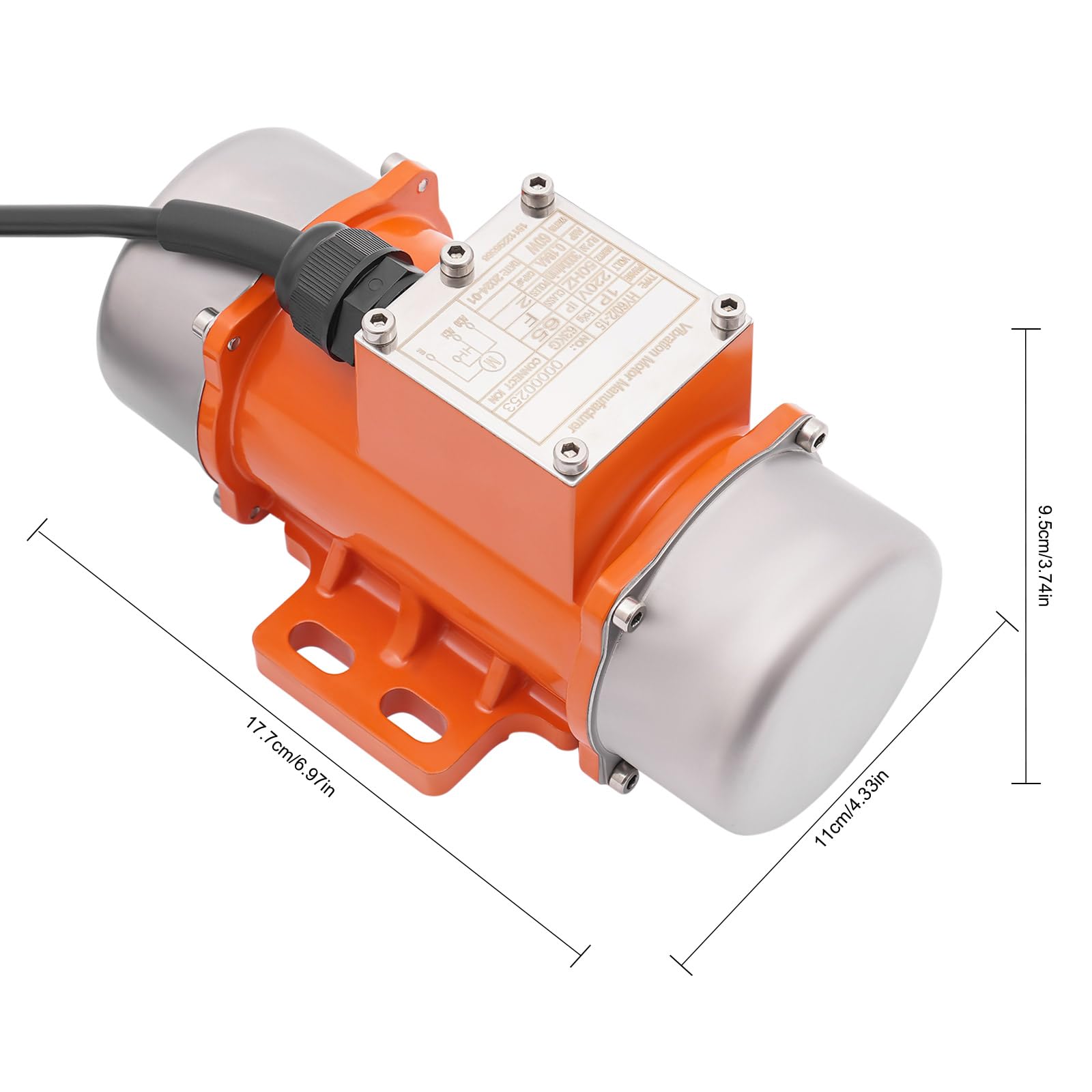 40/50/60W Vibrationsmotor, Bürstenlos Elektrischer Rüttelmotor 1000~3000 U/min Einstellbare Geschwindigkeit 0,108 A/ 0,175 A/ 0,184 A für Bergbau Metallurgie Kohle Strom Medizin Gießen (60W)