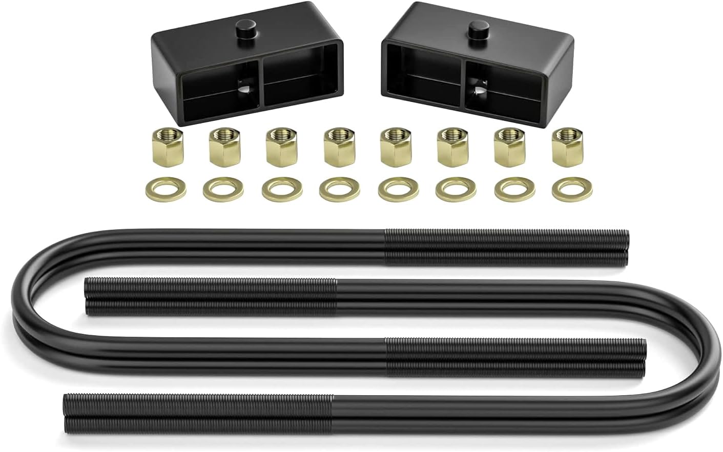 2" Rear Leveling Lift Blocks for 1999-2022 f250 f350 Super Duty 2WD 4WD, 2 Inch Rear Leveling Lift Kit with Extended U-bolts (Not Fit for Overload Spring)