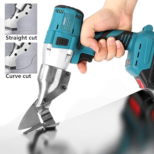 Miniatura 4 de Tijeras eléctricas de metal, tijeras de metal inalámbricas para cortar hojas, hierro, tapicería, alfombra, cuero, cartón con 2 baterías de 3000 mAh,