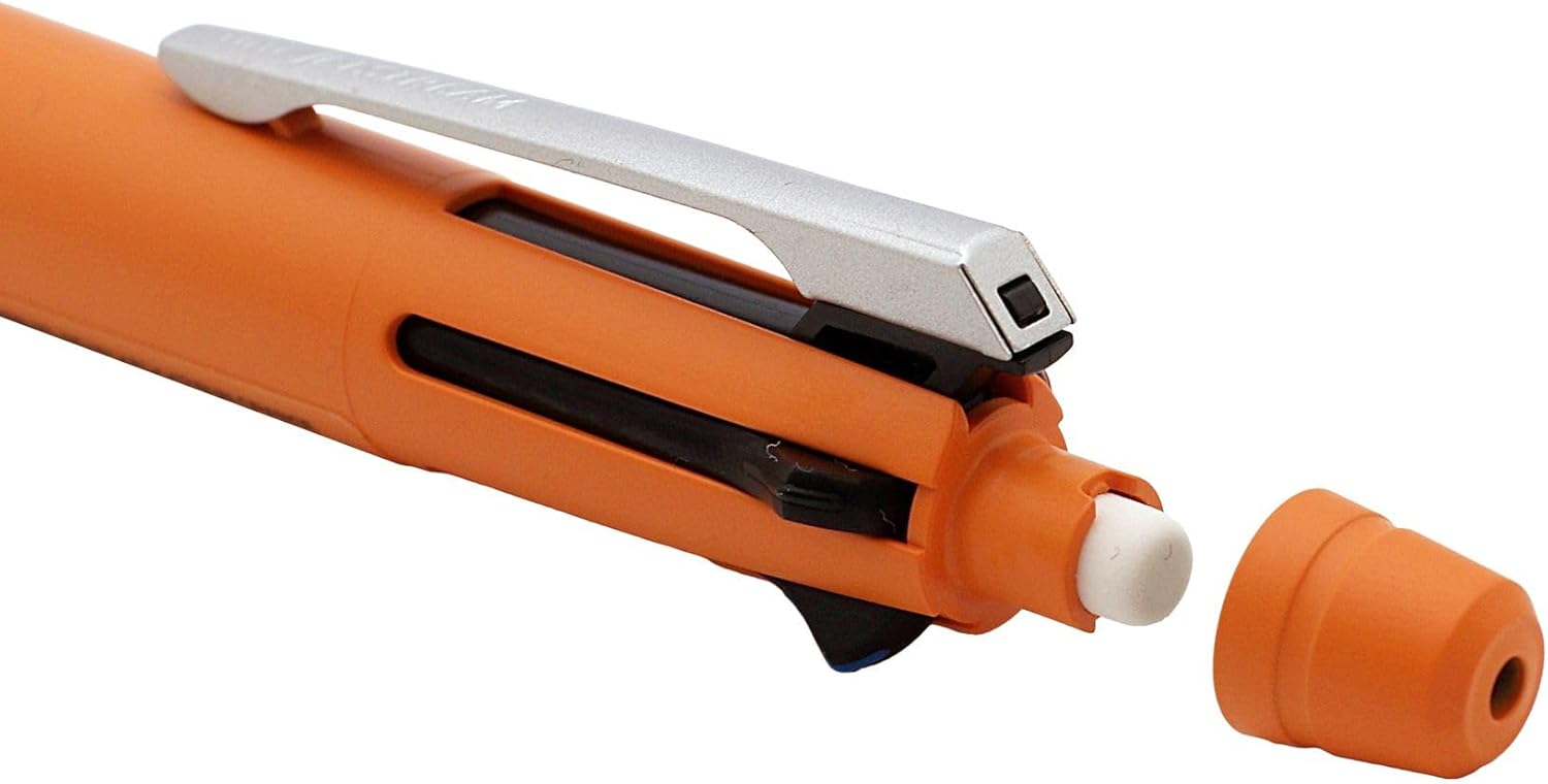 Mitsubishi Pencil Multifunction Pen 4&1 Jet Stream BAMBOO (Bamboo) MSXE5-2000B-05 (Ballpoint Pen Black/Red/Blue/Green, 0.5mm + Mechanical Pencil 0.5mm) (San Orange)