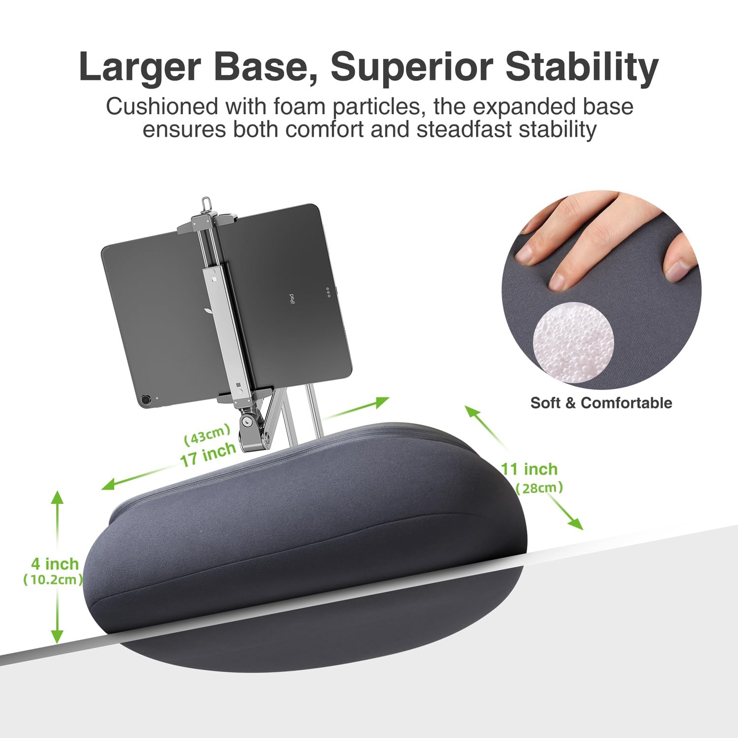 elitehood Supporto alto per tablet, braccio lungo regolabile, per leggere a letto, rotazione a 360°, compatibile con iPad Air Mini Pro, iPhone e Kindle da 6" a 13"