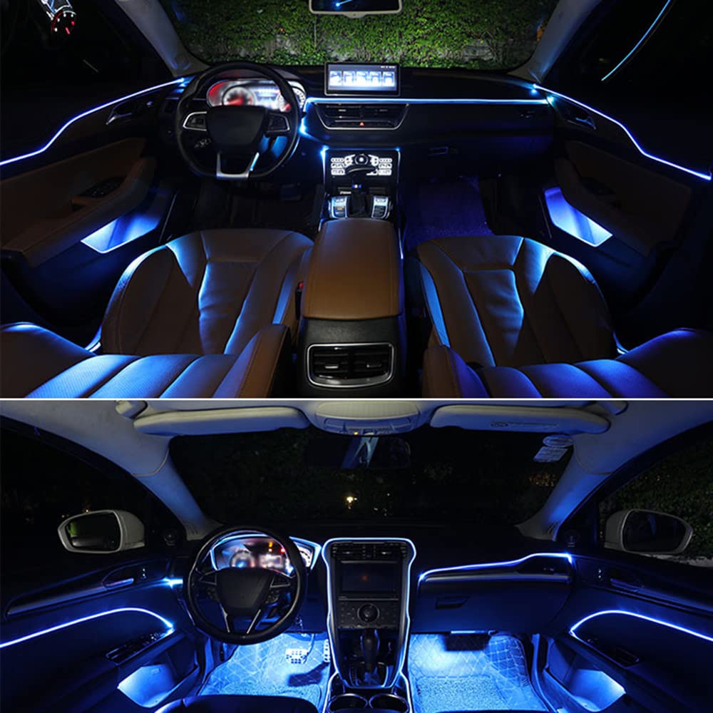 Baceyong 9-w-1 RGB LED Strip Light Kit, Wireless APP Controlled Car Neon Lights Interior Car LED Strip Lights Car Footlights