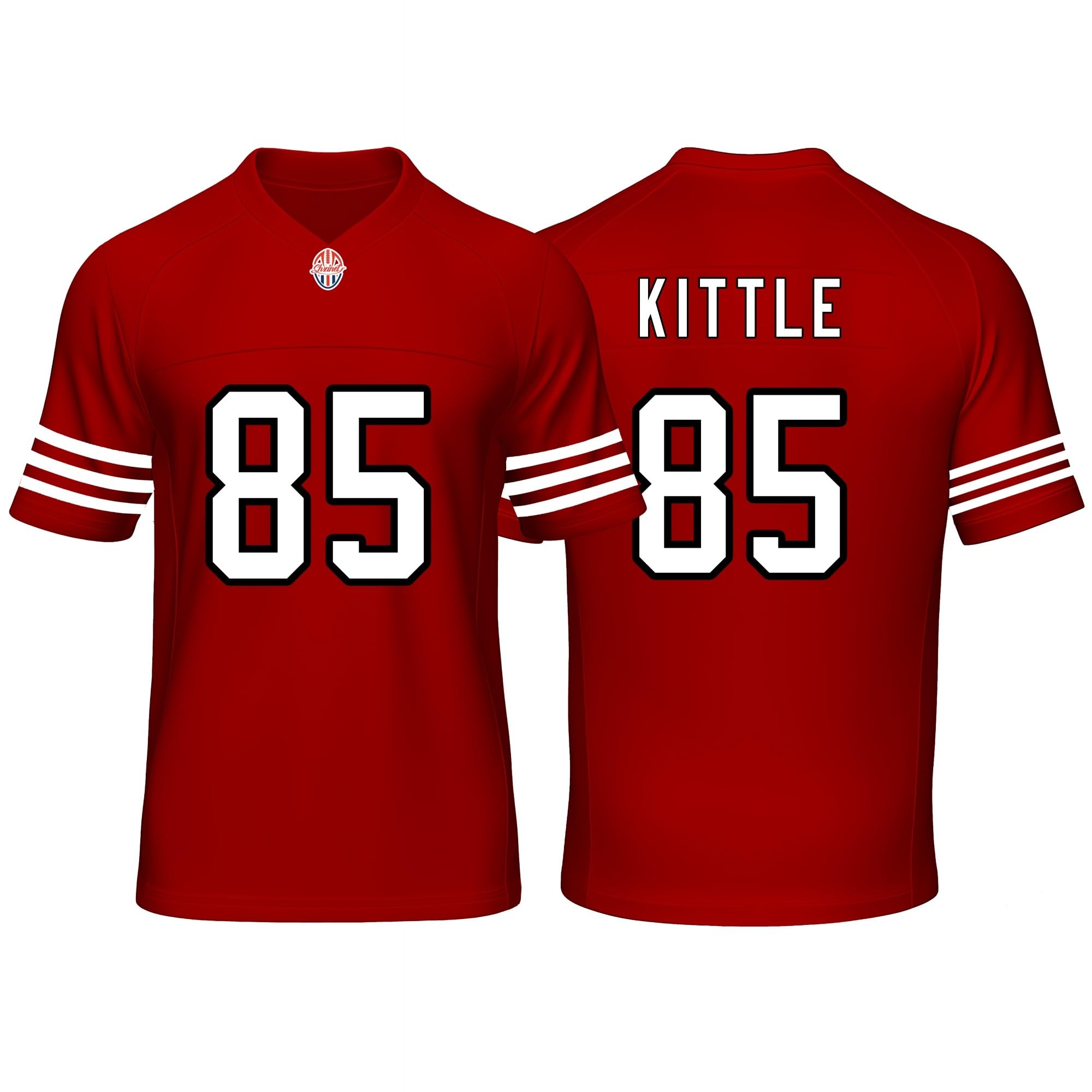 Custom Mens/Youth Football George Stitched T-Shirt for Sports Fan KITTLE red No Brand/Logos