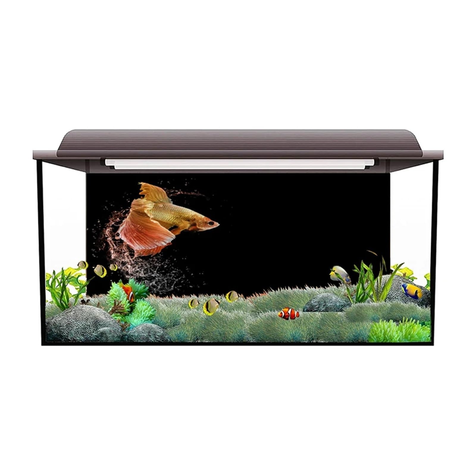 Fond D'aquarium Autocollant de Fond d'aquarium, décoration d'aquarium, Papier Peint Autocollant, arrière-Plan(41x 122cm)