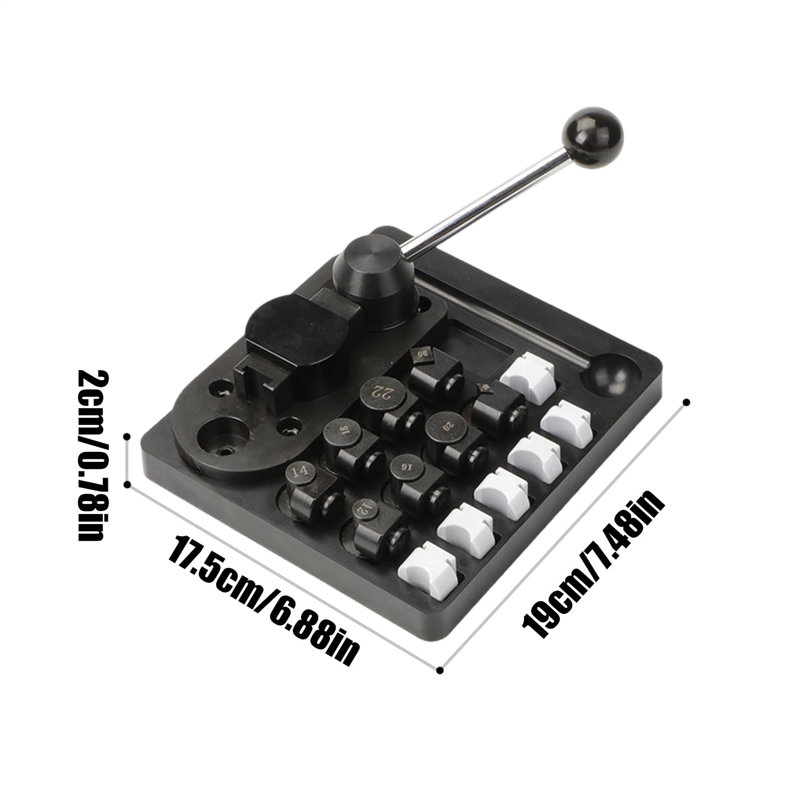 Plieur d'anneaux réglable en métal pour la fabrication de bijoux, 19 x 17,5 x 2 cm, outils professionnels pour orfèvrerie, perles, boucles et emballage de fils