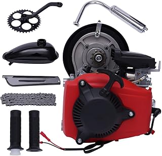LYNICESHOP 4-Stroke Bike Engine Motor Kit, 49CC Gas Petrol Motorized Bicycle Engine Motor Scooter, for Normal 28