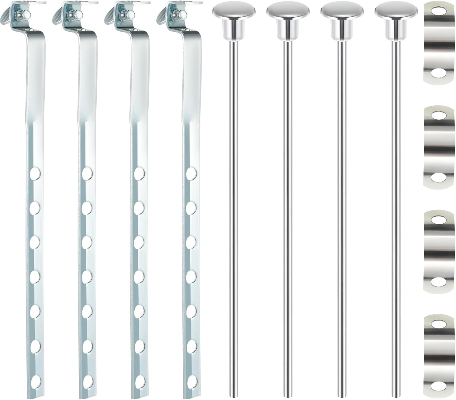 Enhon 4 Pack Universal Lavatory Pop Up Drain Lift Rod, Linkage, and Spring Clip Kit, Compatible with PF0906-CH, Bathroom Sink Stopper Pull Pivot Rod Assembly, Chrome
