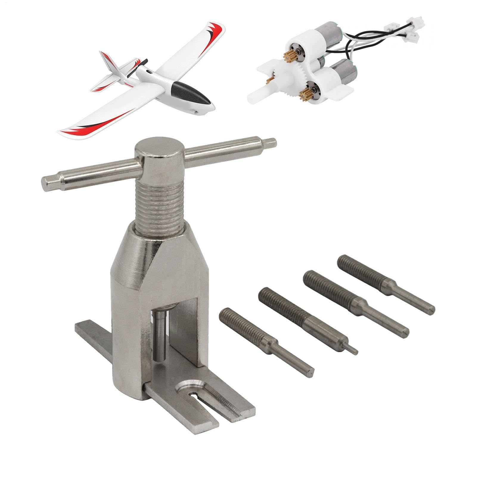 Extractor de engranajes de motor - Juego de extracción de piñón modelo, herramienta extractora compacta de acero inoxidable, ayuda para extracción de engranajes finos | Adecuado para vehículos Rc, mod