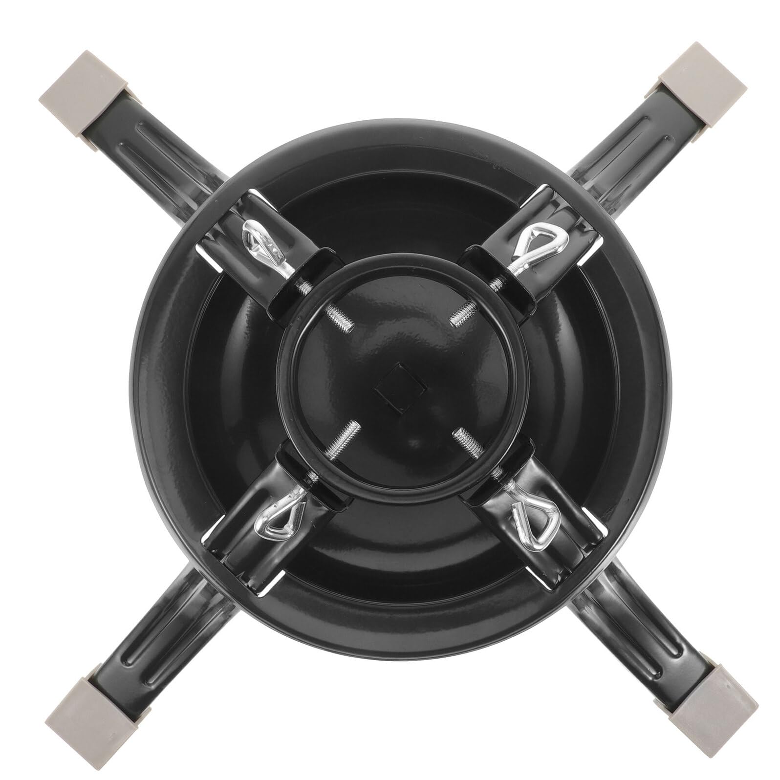Cabilock Base del Árbol de Navidad de Hierro Forjado Soporte Redondo Ajustable con Tensor de Pernos Accesorio para Soporte de Árbol para Exhibiciones Navideñas de Árboles Reales