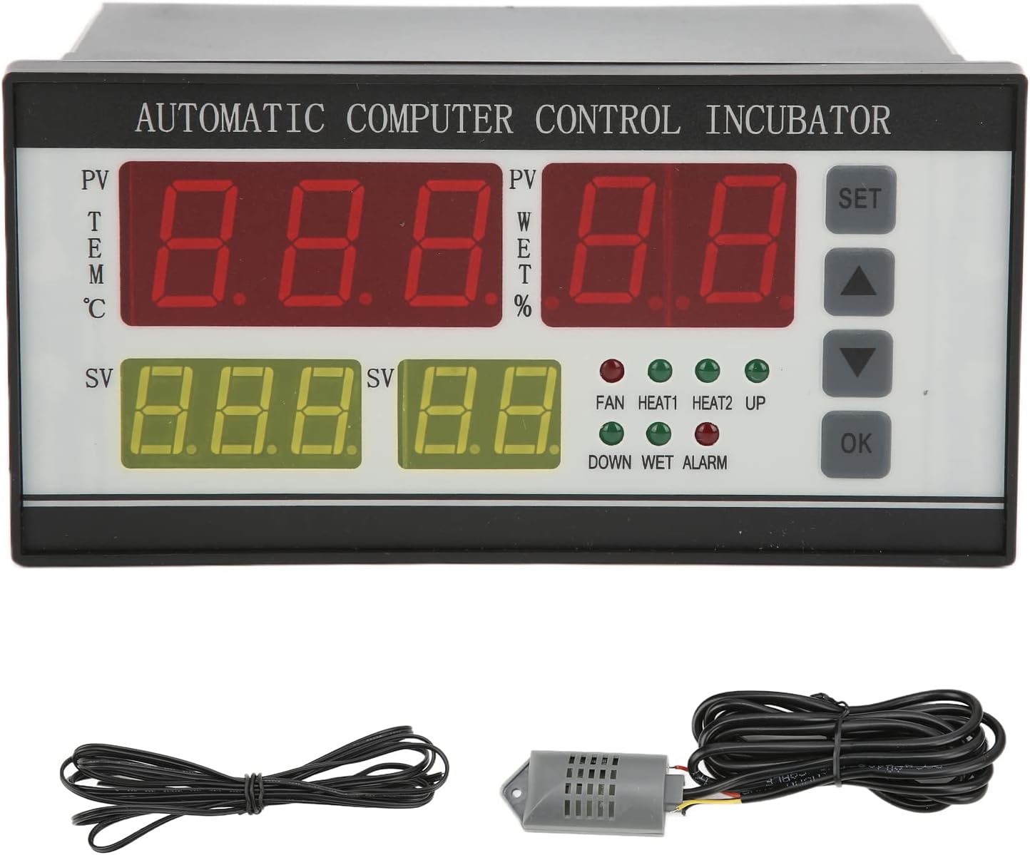 Egg Incubator Temperature Controller Thermostat, 110V Automatic Control System Egg Incubator Temperature Humidity Sensor Controller