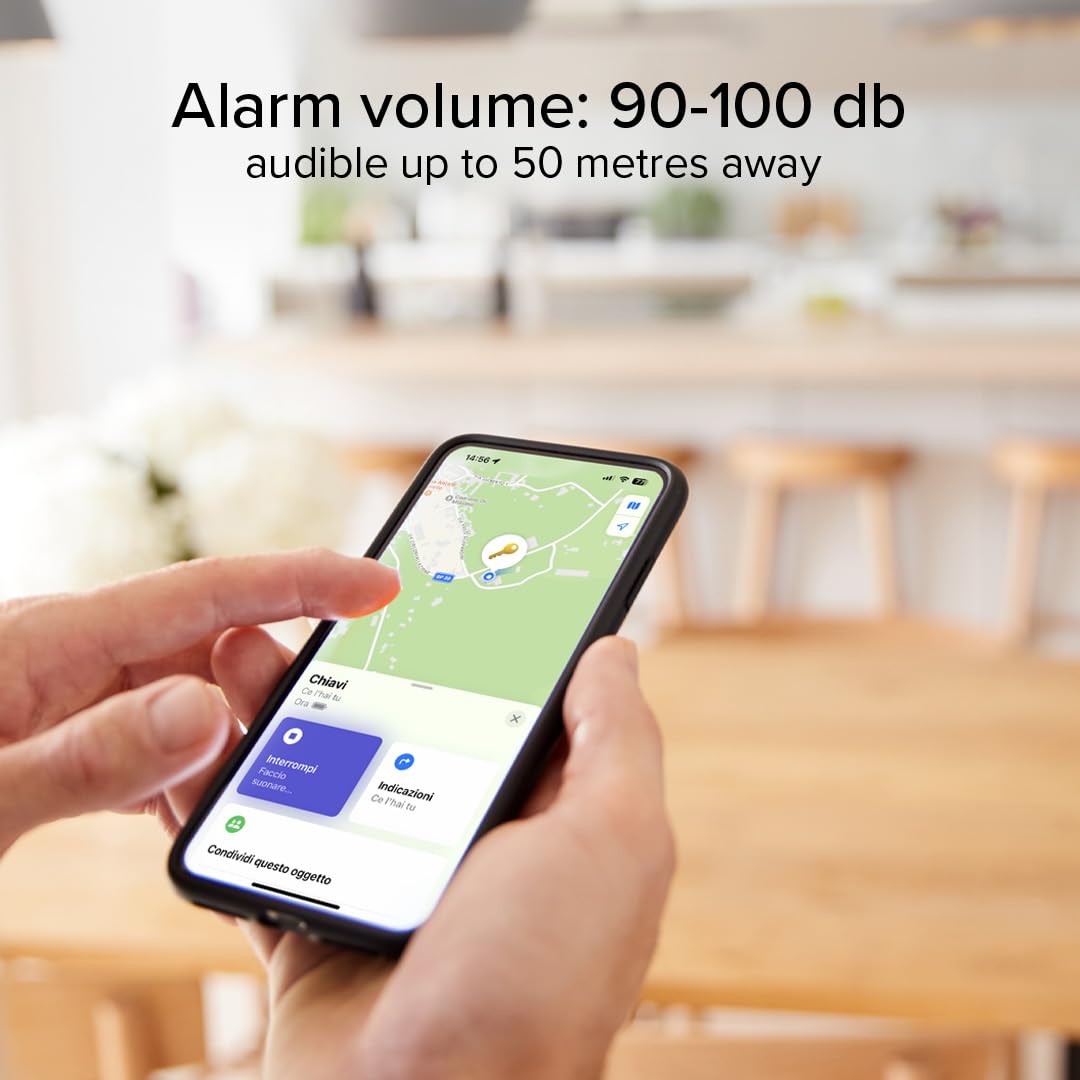 SBS Track My Circle - Lokalizator kluczy i przedmiotów kompatybilny z Apple Localizer (Find My), alarm 100 DB, gotowy do użycia z dołączonym akumulatorem CR2032, wodoodporny IP65, z otworem na klucze