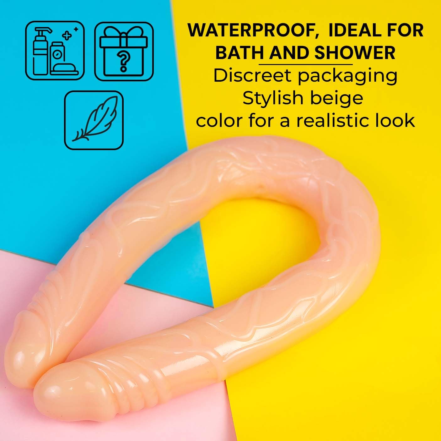 FOPS Dildo Doppio Estremità per Coppie Donna Uomo Lesbiche Gay Lungo 50cm ⌀3.5-4.2cm Ultra Realistico Flessibile Morbido Impermeabile Sex Toy per Piacere Intenso D15-4