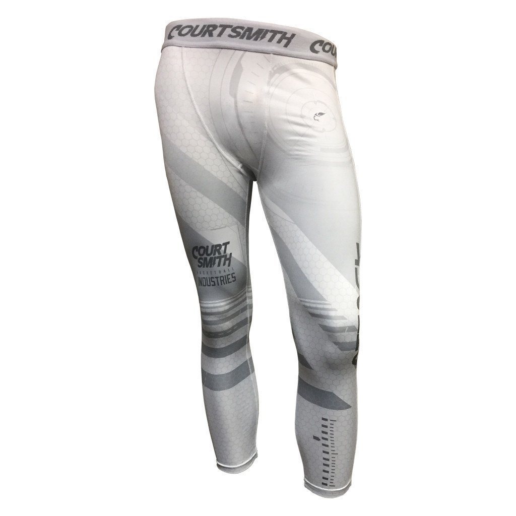 Youth Courtsmith Attack XOSkeleton 3/4 Compression White Tights