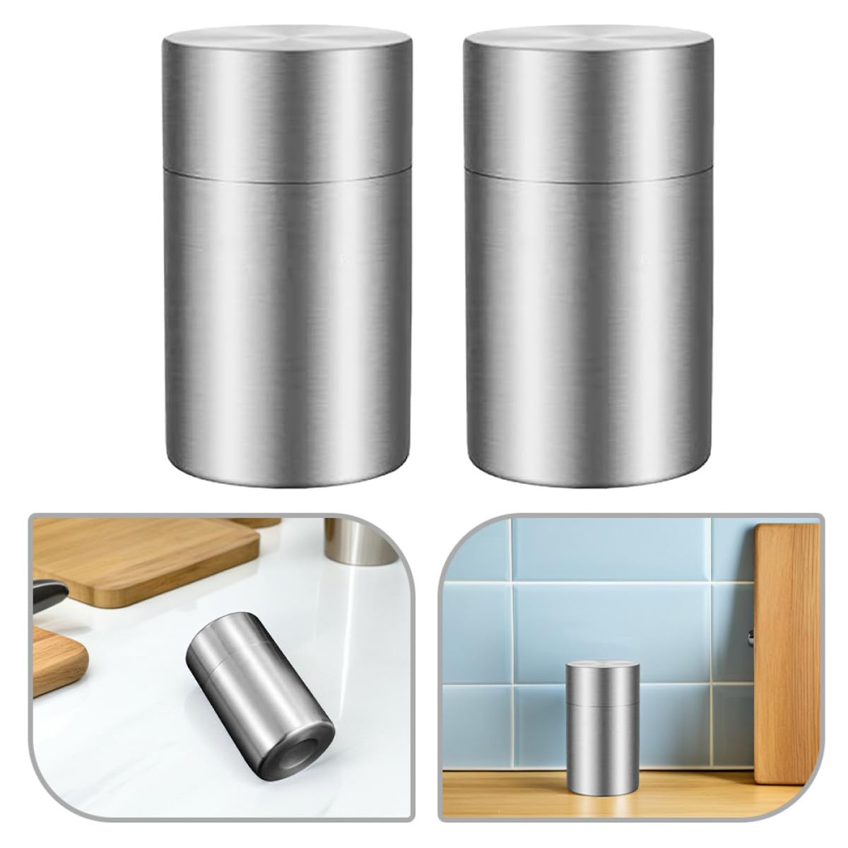 Sewroro 2 Latas de Té Metálicas con Doble Sellado para Almacenamiento de Hojas Sueltas, Café, Azúcar y Especias en Cocina