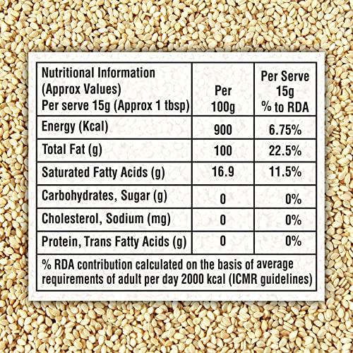 Image of Tilsona Gold Til /Sesame Oil for Cooking 500 ml | 100% Pure & Natural, No Artificial Flavours or Preservatives | Rich in Antioxidants & Omega-6 | Supports Good Health