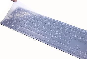Silicone Keyboard Cover Skin Compatible for Dell Pro KM5221W Keyboard & Dell Wireless Bluetooth Keyboard KM7321W & Dell Pro Keyboards KB500 Clear