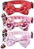 Valentine's Day Cat Collar Breakaway with Cute Bow Tie and Bell for Kitty Adjustable Safety Love Heart