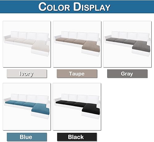 Miniatura 7 de Rosnek Fundas para sofá seccional, 4 piezas de 8.94 ozm más gruesas, fundas de cojín elásticas para sofá seccional en forma de L, fundas de