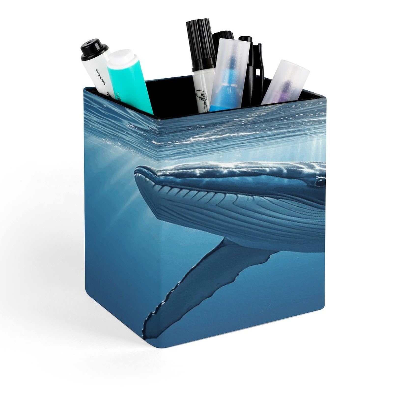 LZQPOEAS Swimming Fish Png Pen Holder Modern Design Desktop Stationery Organizer Simple&Modern Minimalist Makeup Organizer Multi-Functional Pencil Holder for Office Home