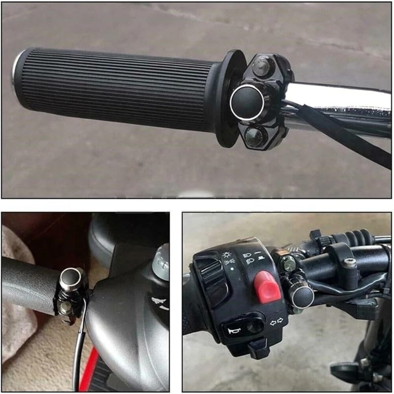 Interruptor de moto para manillar de aluminio con botón momentáneo de arranque y claxon 2