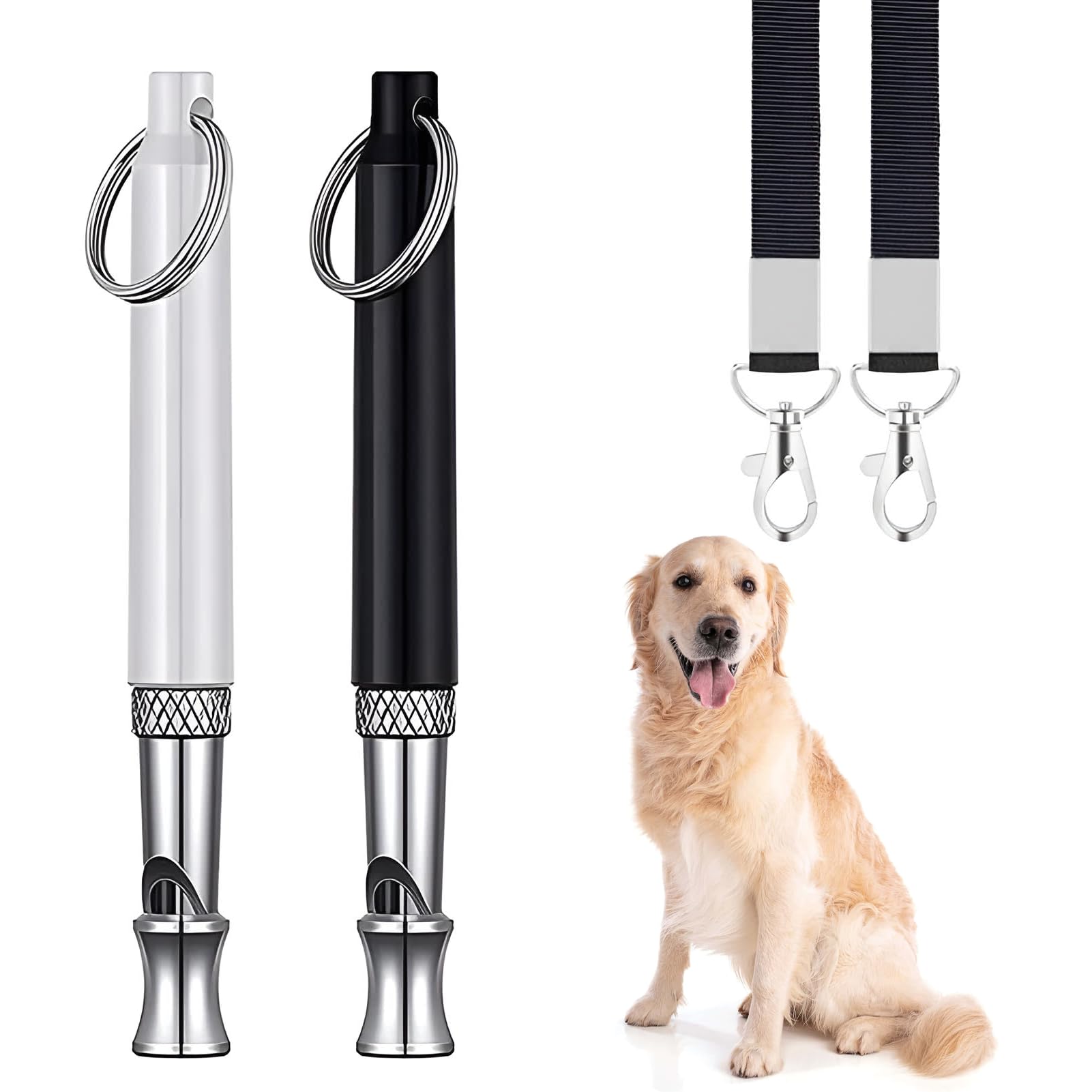 2 Pièces De Sifflet Chien,Sifflet Ultrason Chien Anti Aboiement,Sifflet pour Chien pour Le Rappel, Sifflet Ultrason Chien Anti Aboiement, RéGlable Sifflet Ultrason Chien, avec LanièRe.