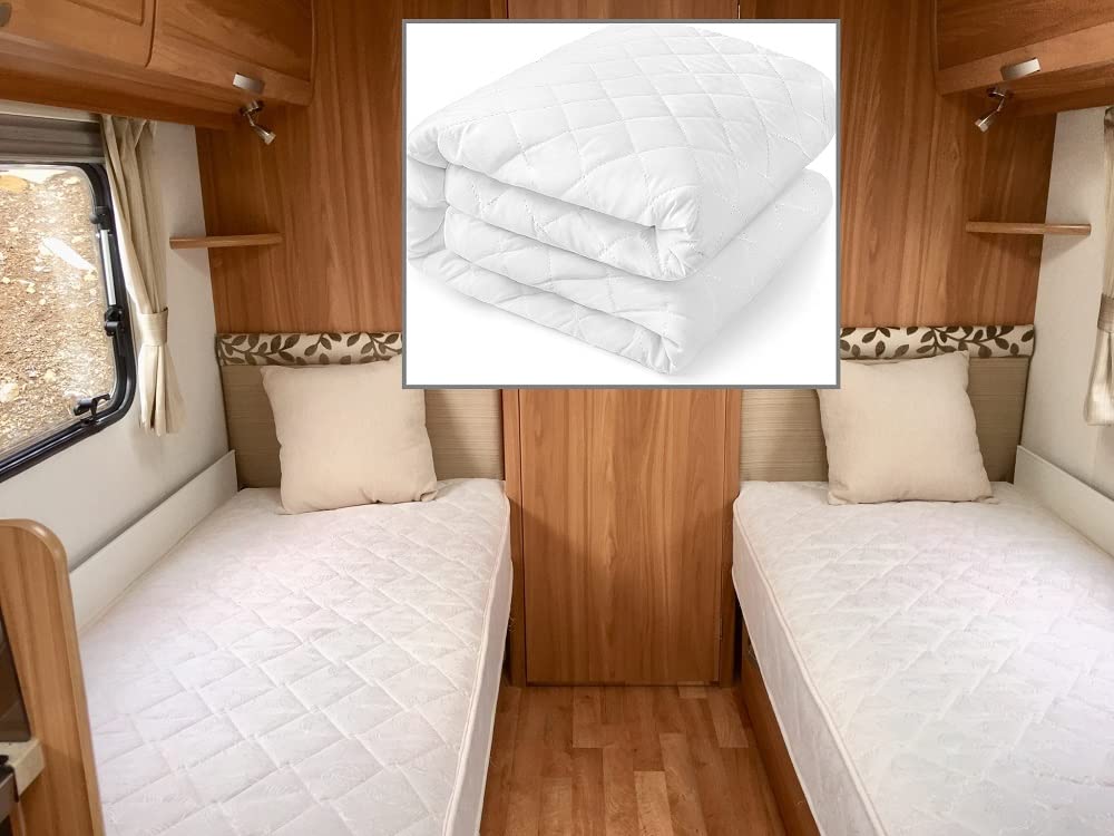 CARAVAN/MOTORHOME 150g Mattress PROTECTOR 4 Corner Elastic Anchors "PREMIUM RANGE” (24" x 72") 61cm x 183cm