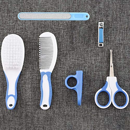 KINTRADE 6 Pcs Baby Nail Hair Daily Care Kit Newborn Kids Grooming Brush and Manicure Set, Blue - Image 3