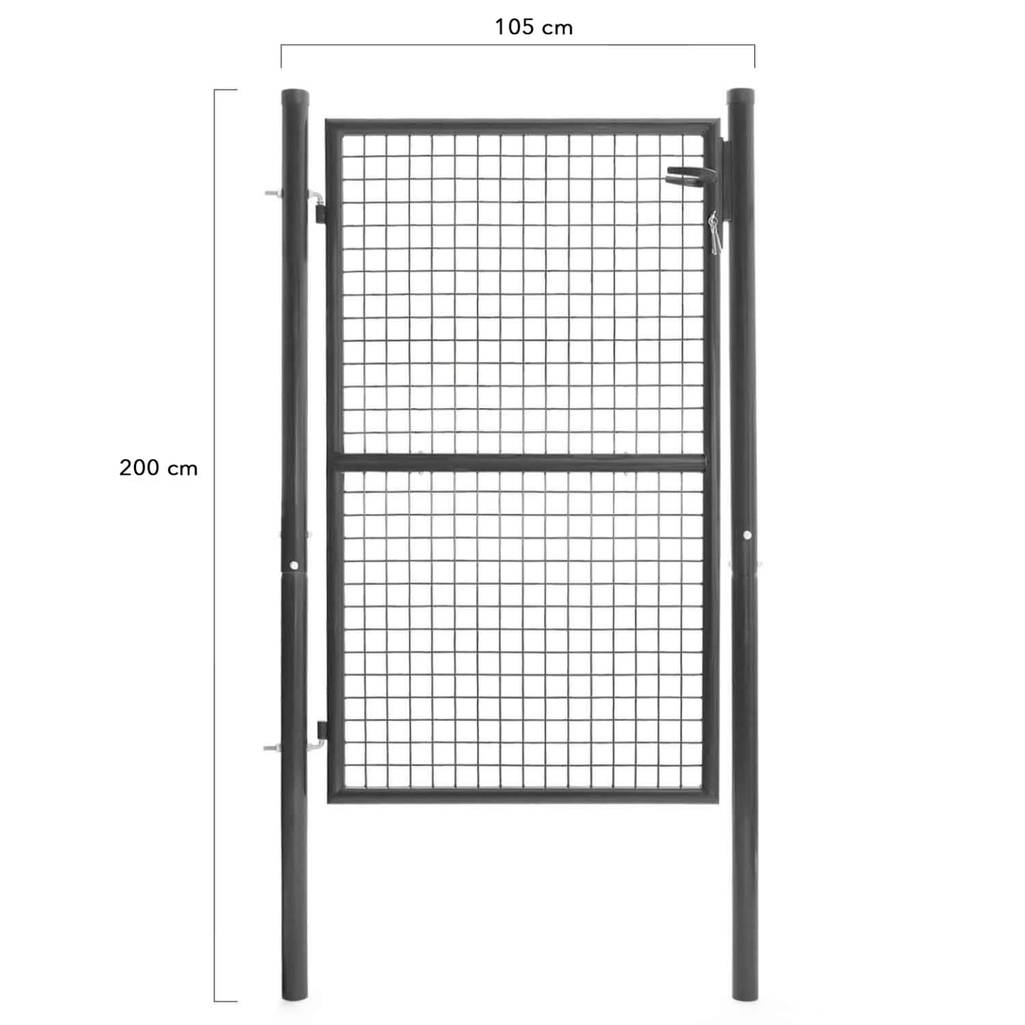 IDMarket - Gartentor 105 x 150 cm aus anthrazitgrauem Stahl mit Schloss und Griff