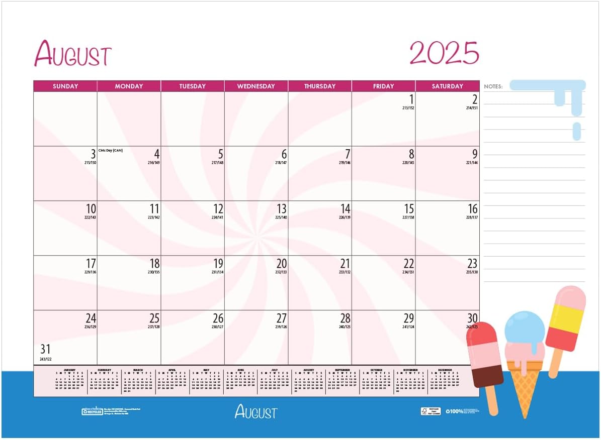 2025 House of Doolittle Seasonal Holiday Depictions 18.5-inch x 13-inch Monthly Desk Pad Calendar (1396-25)