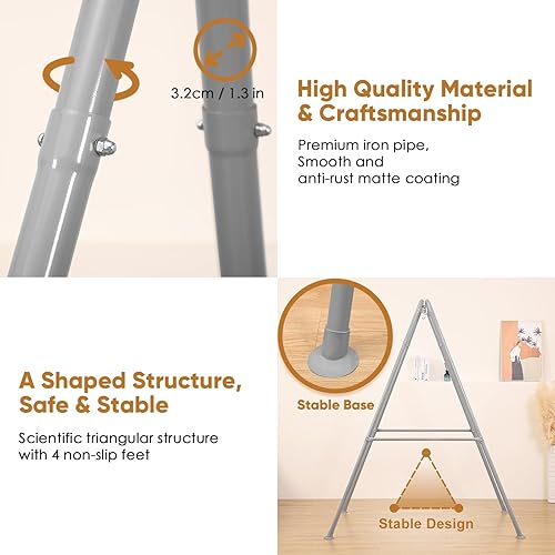 Miniatura 9 de Soporte de hamaca plegable, soporte portátil para silla de hamaca, marco de hamaca plegable resistente para interiores o exteriores, fácil de montar