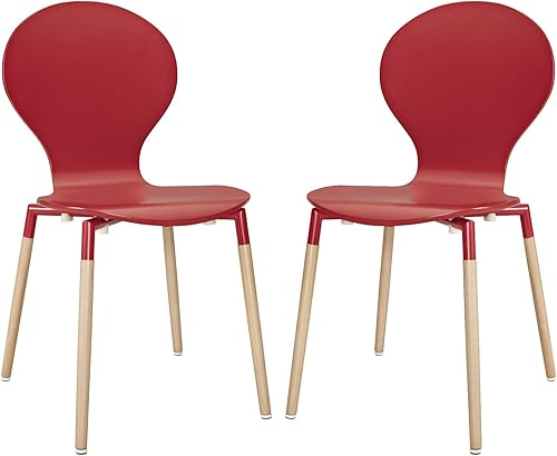 Miniatura 7 de Modway Path - Silla moderna de cocina y comedor de mediados de siglo en color blanco