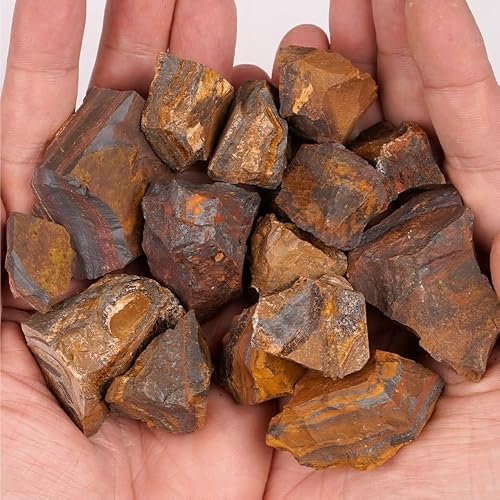 MIROOOO Naturalny kryształ kryształ tygrysie oko kamień naturalny żelazo, kryształ mineralny, surowy kamień, ozdoby, okap, dyfuzor, żwir do lutowania, kamienie fontanny