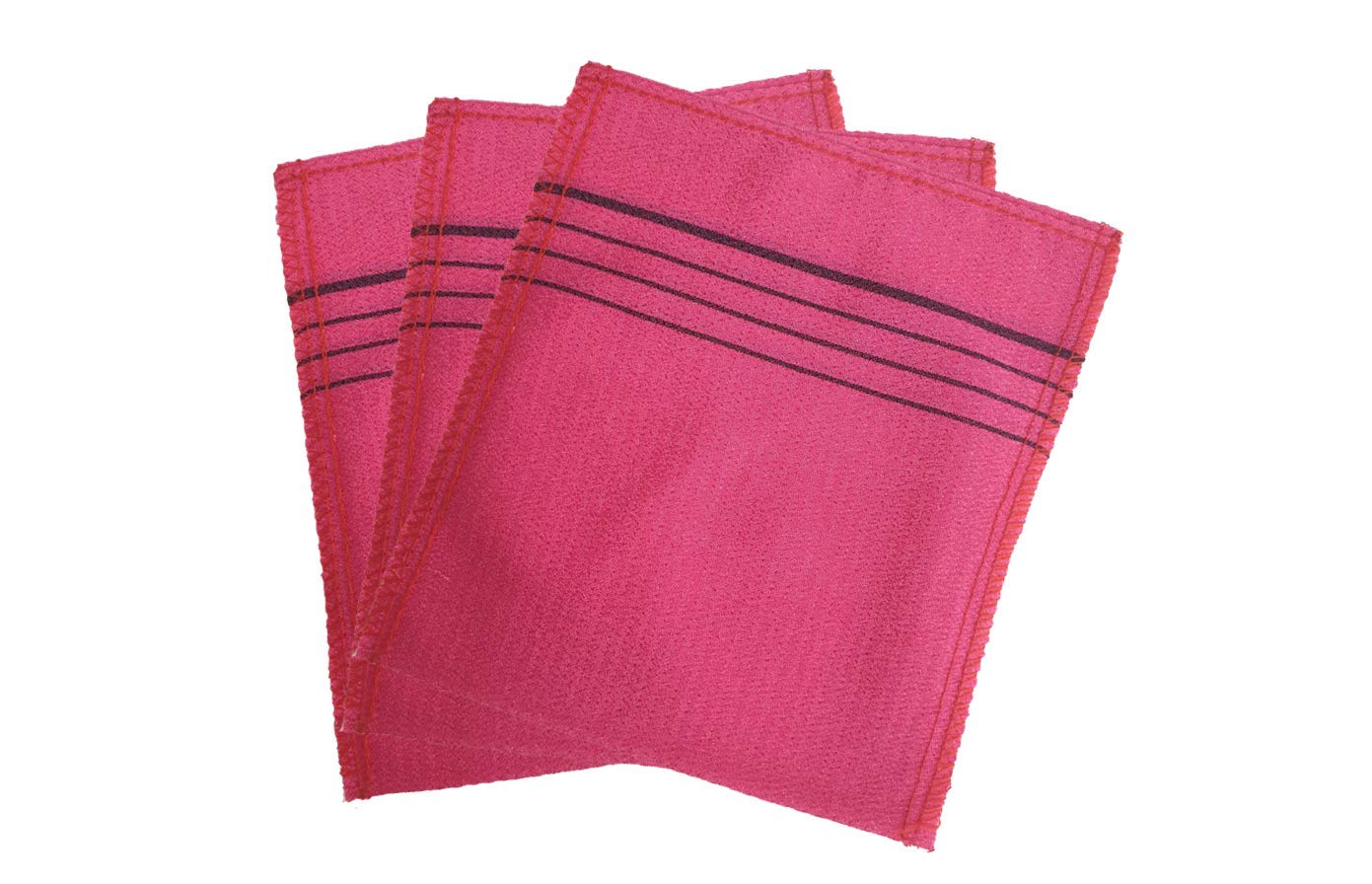 Italy Towel Red Korean Tistom Exfoliating Towel Bath Washcloth 3 Pcs (Red) Dead Skin Remover