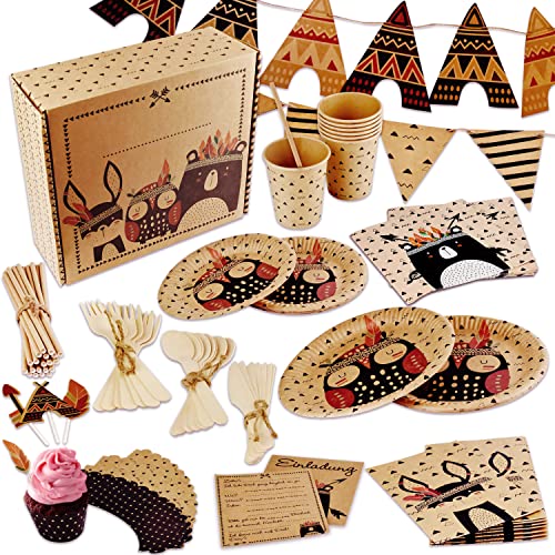 LIVONDO Kit de fête pour enfants - Kit complet de 112 pièces pour 8 pièces - Kit complet de fête pour filles et garçons - Pour un plaisir garanti - Motifs magiques - Anniversaire d'enfant indien Cover